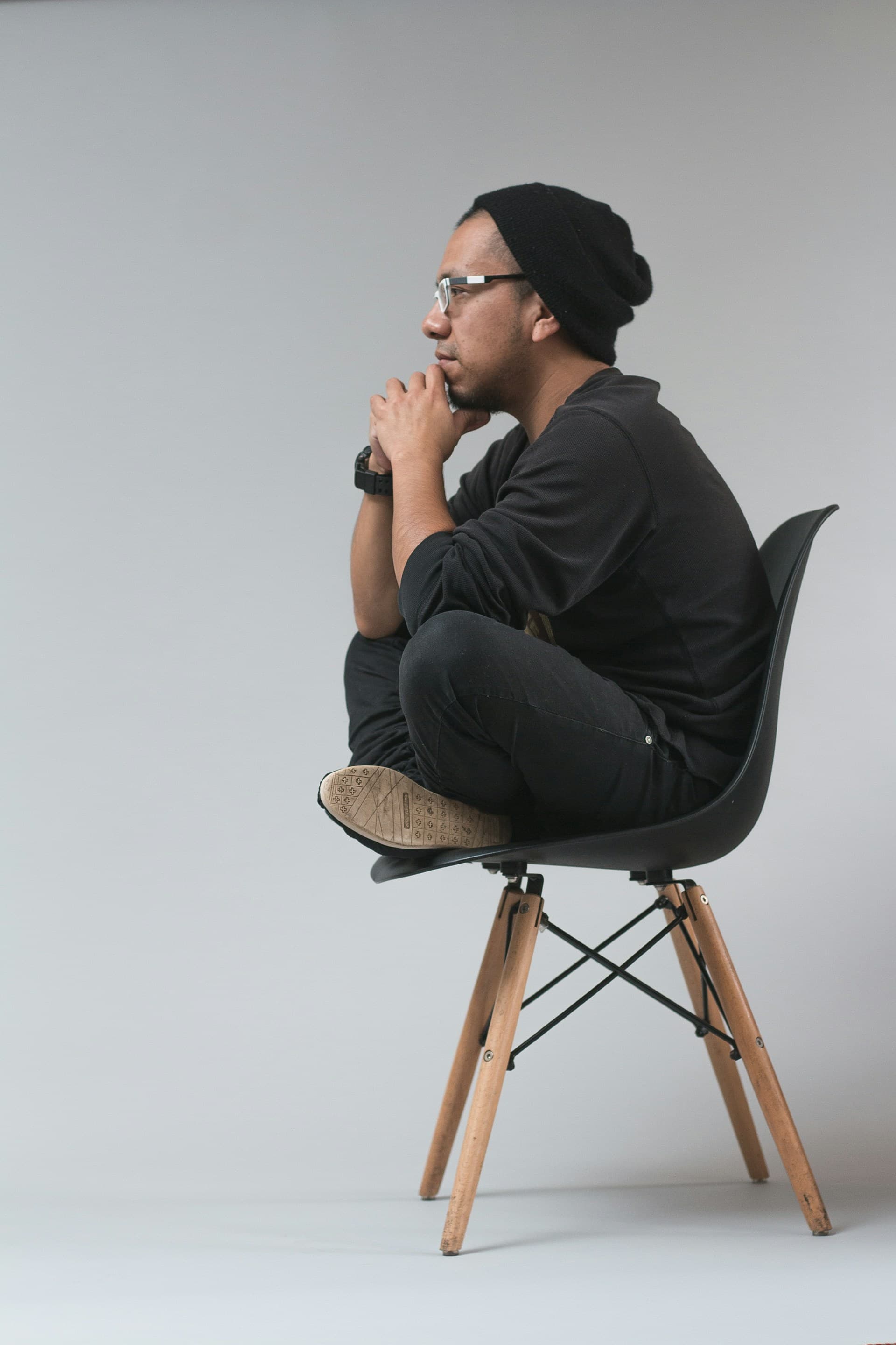 a guy sitting